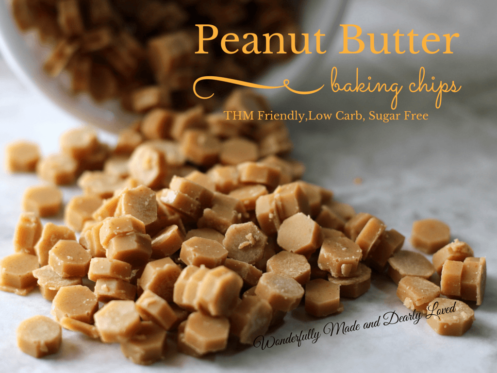 Peanut Butter Baking Chips (THM S, Low Carb, Diabetic Friendly) Sugar Free peanut butter baking chips for your THM journey