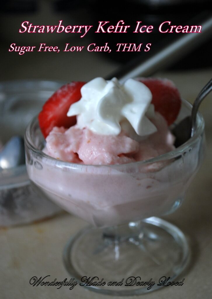 Sugar Free Strawberry Kefir Ice Cream