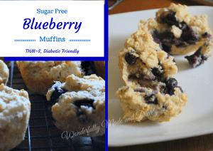 simple yet delicious sugar free, gluten free Blueberry Muffins. {THM~S, Gluten Free, Sugar Free}