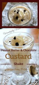 Peanut Butter Custard Shake (THM~S, Low Carb, Sugar Free}
