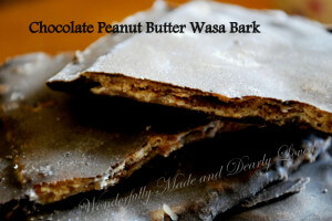 Chocolate Peanut Butter Wasa Bark {Diabetic Friendly, THM S} Serving size is 1 whole cracker for S, 2 would be a Crossover)