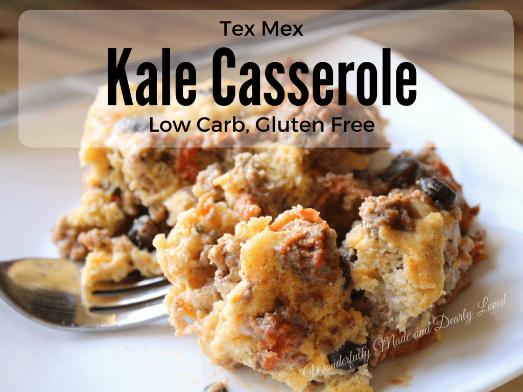 Tex Mex Kale Casserole (THM S, Low Carb, Gluten Free)