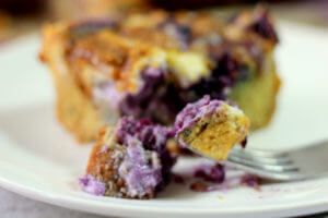 Blueberry Cheesecake Bread Pudding (THM S, Low Carb, Sugar Free)