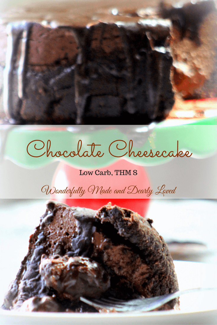 Dreamy Chocolate Cheesecake that is both Low carb and Trim Healty Mama (S) friendly.