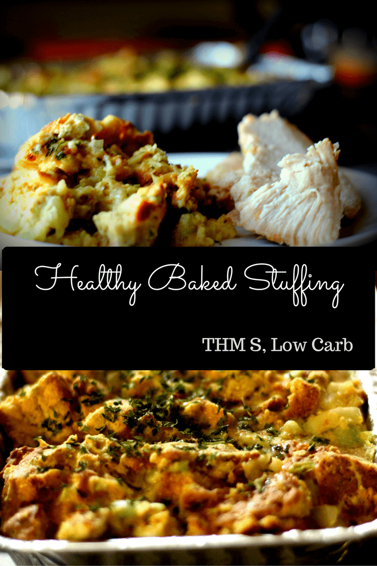 A Healthy Baked Stuffing to serve with your Trim and Healthy Thanksgiving. (Low Carb, THM S)