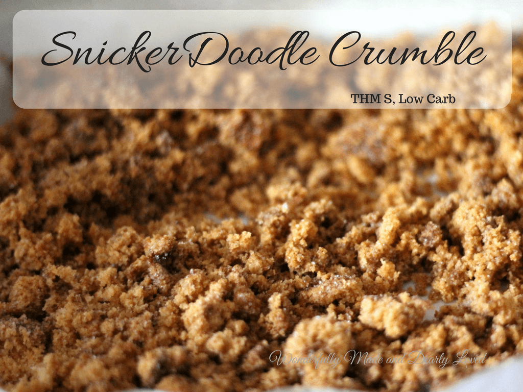 SnickerDoodle Crumble is a great low carb THM S cereal option for those busy mornings. I also use this as a yogurt topping!!