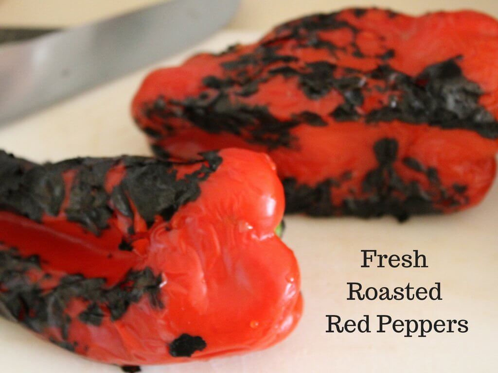 Fresh roasted red peppers