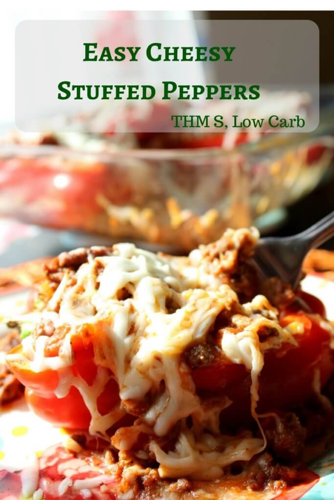 These Easy Cheesy Stuffed Peppers area or Low Carb great THM freezer meal that can be prepared in the oven or in the Instant Pot.