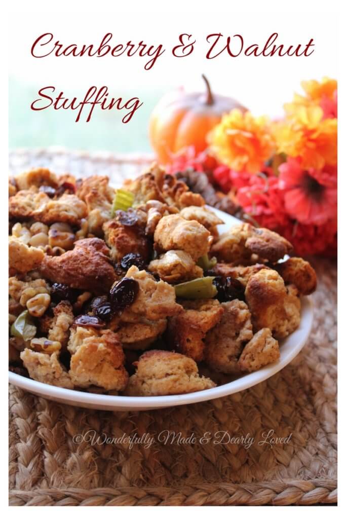 An amazingly healthy cranberry walnut stuffing to grace your Holiday table.