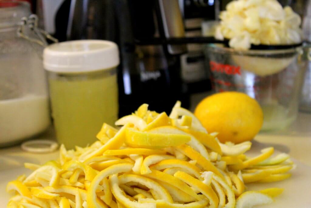 Sugarless Candied Lemon Peels Prep