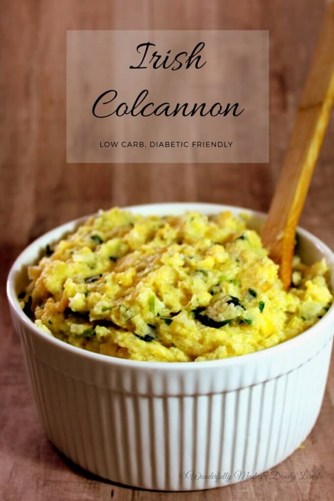 Colcannon is an Irish winter vegetable casserole enjoyed by many. This is a low carb version that fits well into a Trim Healthy Mama Lifestyle. #THM #LowCarb #Irish #Colcannon