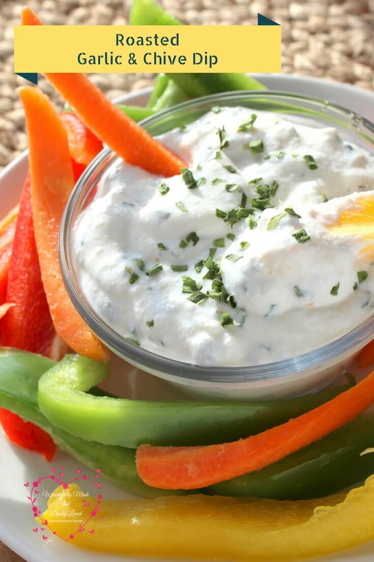 Roasted Garlic & Chive Dip (THM FP, Low Fat)