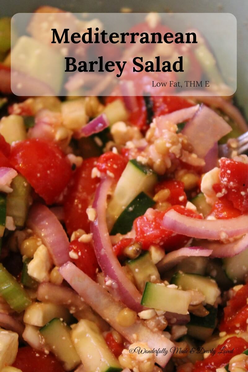 Mediterranean Barley Salad (Low Fat, THM E)