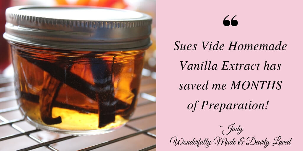 Sues Vide Homemade Vanilla Extract jar