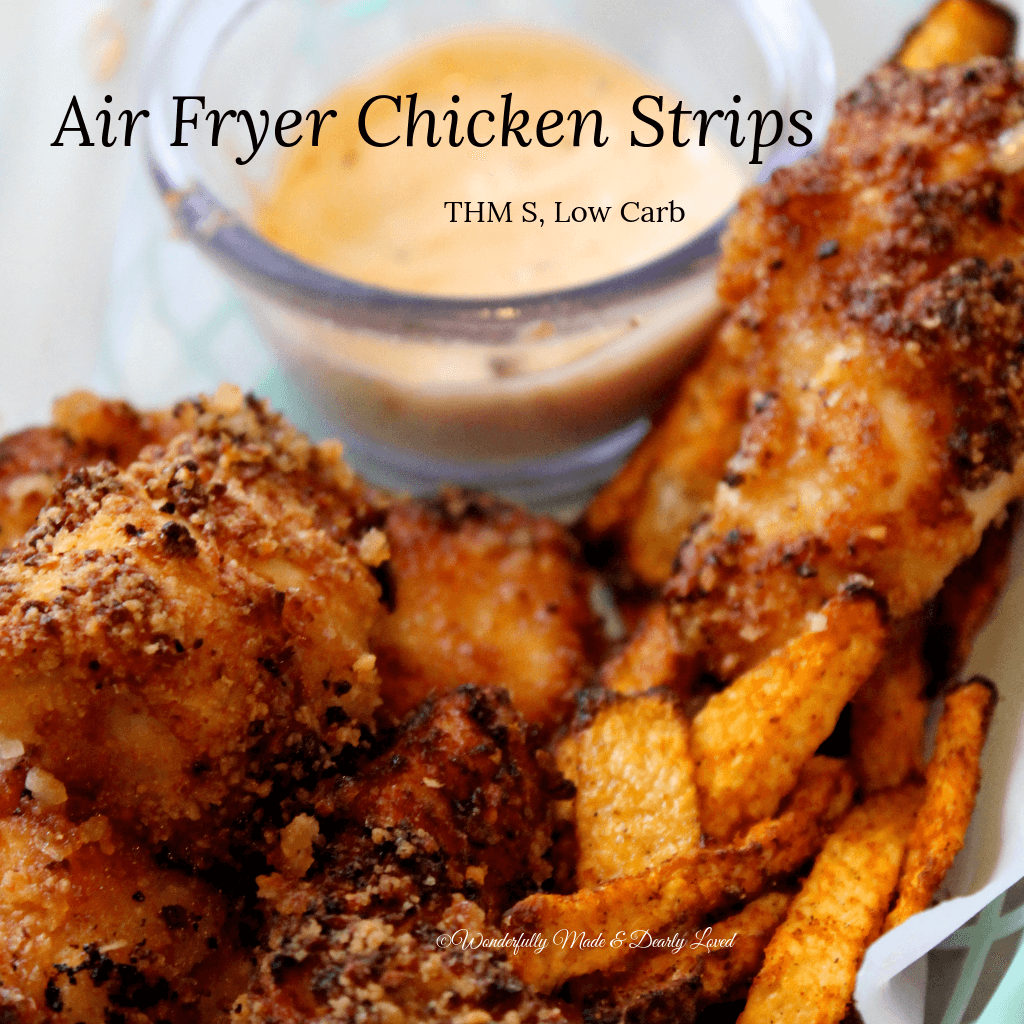 Air Fryer Chicken Strips {THM S, Low Carb, Low Fat}