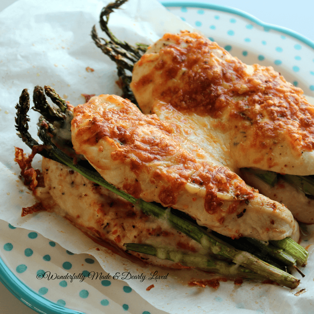 Cheesy Chicken & Asparagus Bundles (THM S, Low Carb)