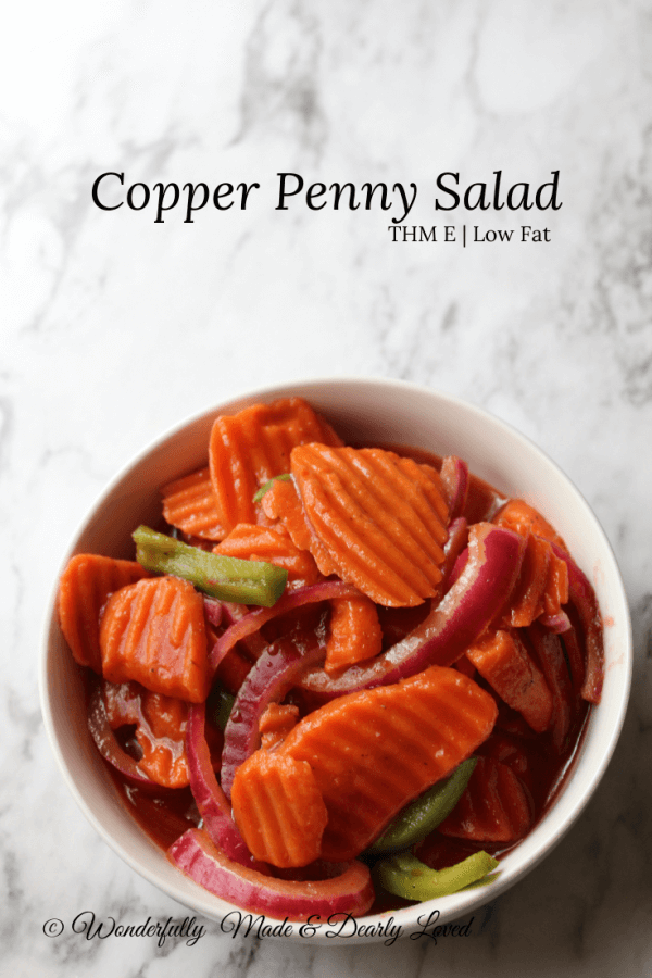 Copper Penny Salad {Low Fat} - Wonderfully Made and Dearly Loved