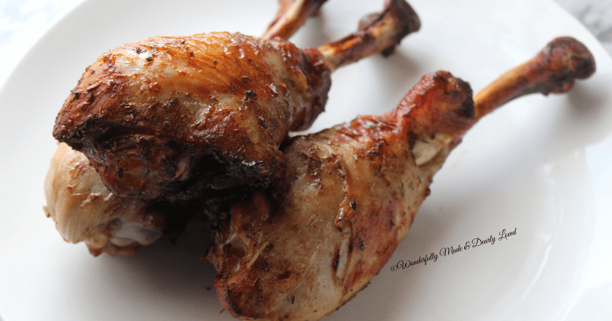 Air Fryer Roasted Turkey Legs {THM S, Low Carb}